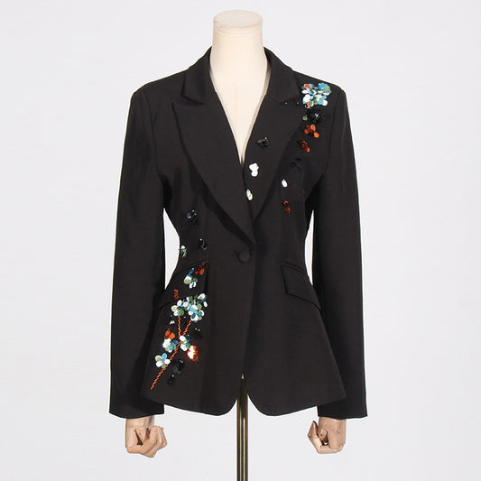 Elegant Slim Fit Deep V-neck Suit Jacket