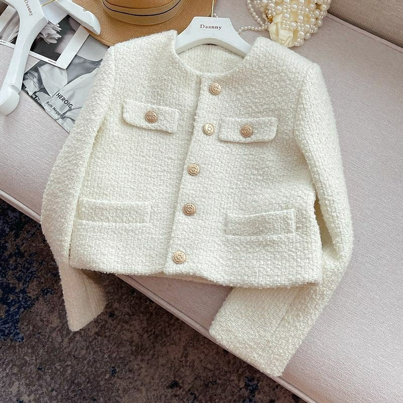 Korean Style Temperament Thickening Coarse Flower Short Fashionable Jacket