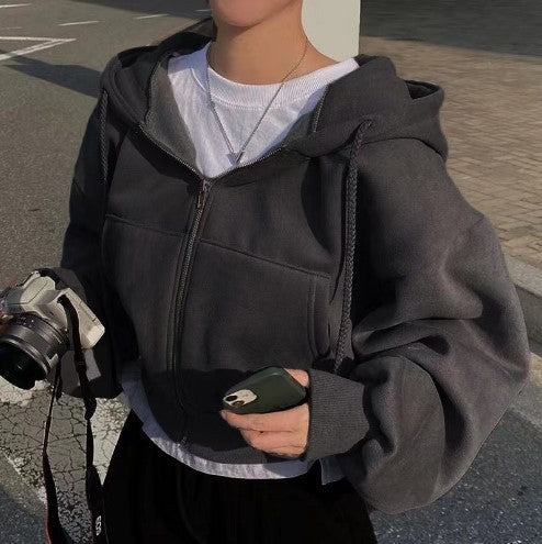 Autumn And Winter Loose Fashion Solid Color Lazy Tops