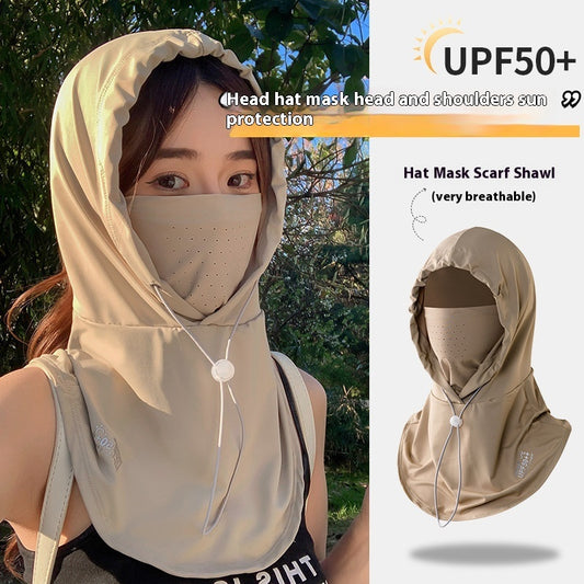 Cycling Sun Mask Hat Integrated Neck Protection For Women Summer