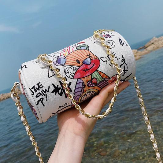 Chic Cartoon Graffiti Crossbody Bag