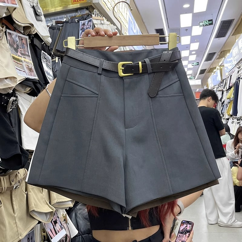 Fashionable Elegant Slimming High Waist Black Casual Shorts