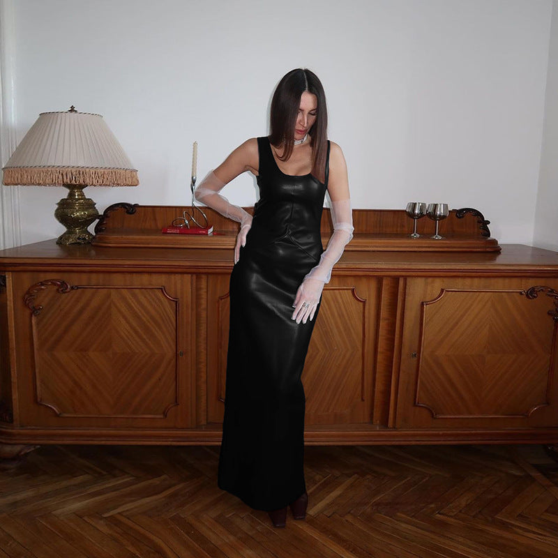 Luxury Leather Evening Dress