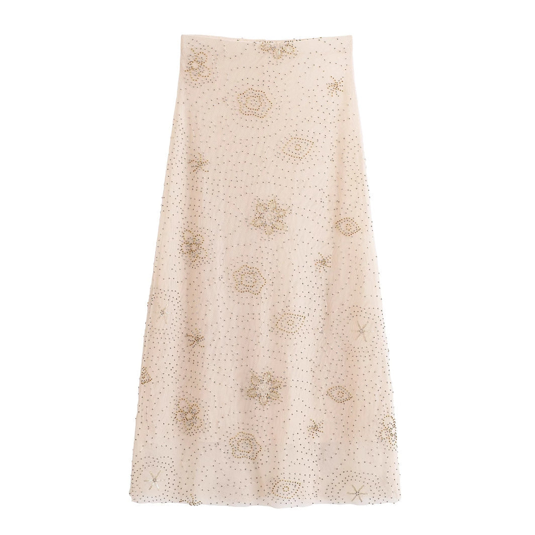 Women's Beaded Top Skirt Set