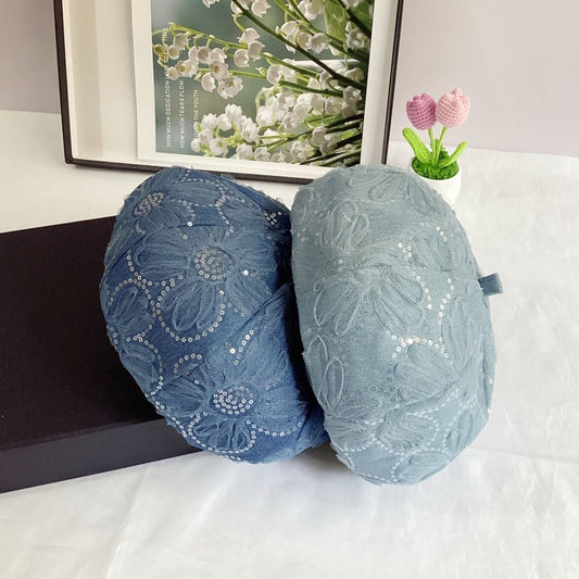 SUNFLOWER Decorative Denim Beret