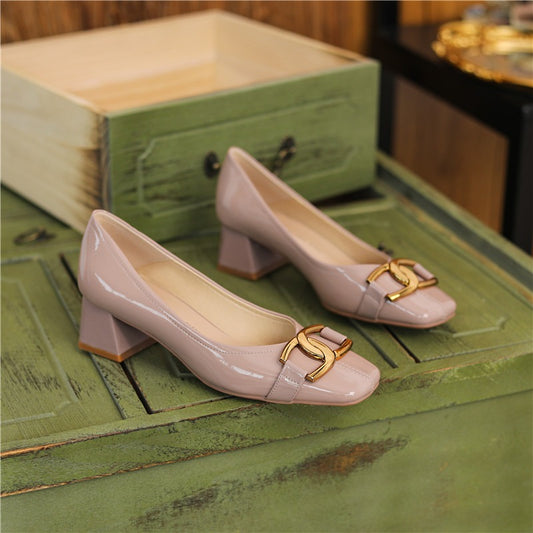 French Elegant Sheepskin Heels