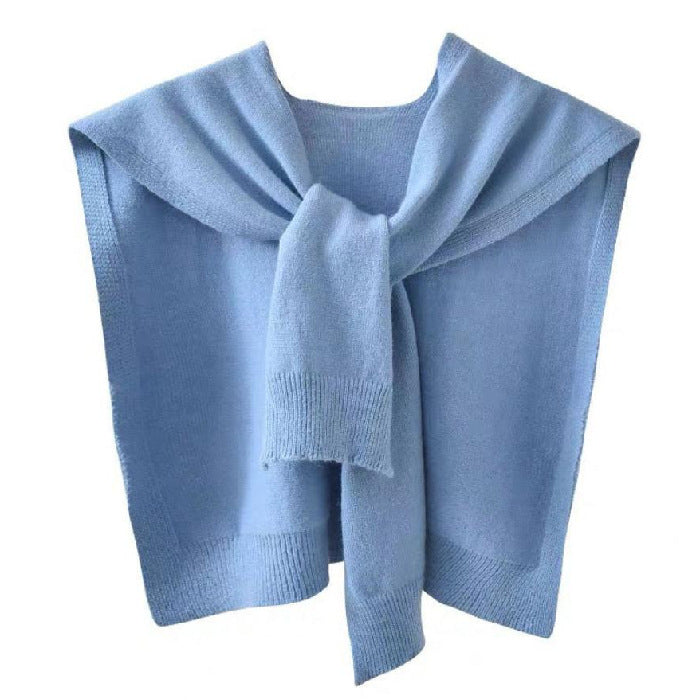 Women's Cored Yarn Knitted Shawl Spring Autumn Outerwear Waistcoat