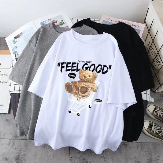 Cartoon Bear Short-sleeved T-shirt Women's Loose Top