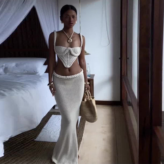 Chic Hollow Out Crochet Two-Piece