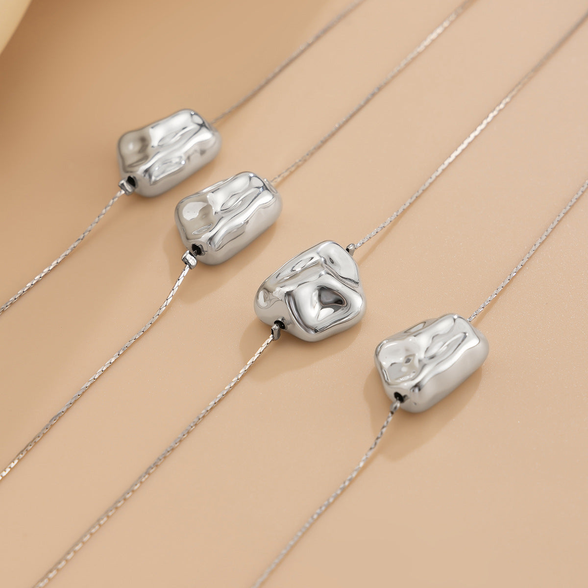 Silver Multi-Layer Chain Necklace Set