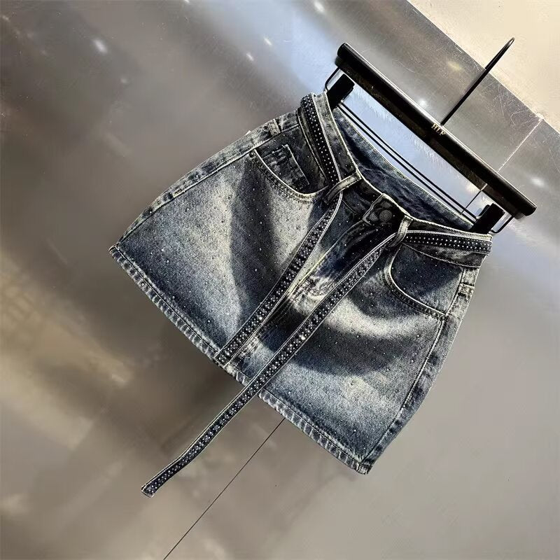 Denim Wide Leg A- Line Skirt