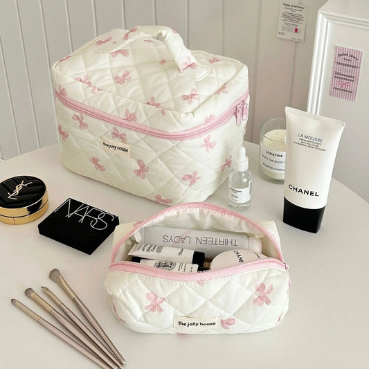 Cute Bow Flower Makeup Bag