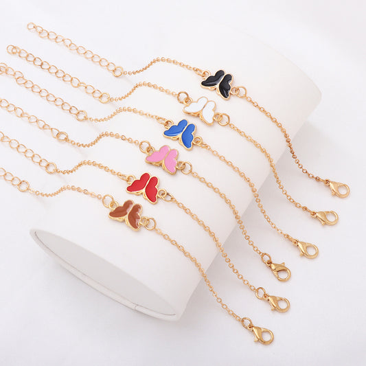 Cute Butterfly All-match Watch Color Wheel Double-layer Ladies