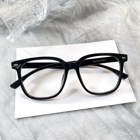 Street Snap Fashion Decorative Plain Black Frame Glasses Female