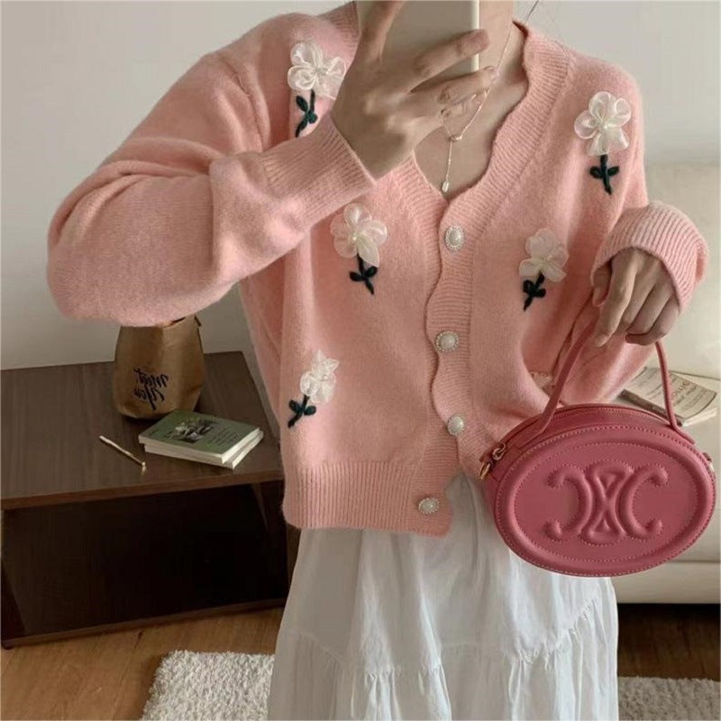 Flower Style Lace Collar Top