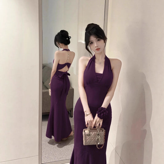 Chic And Beautiful Halter Strap Backless Sling Dress