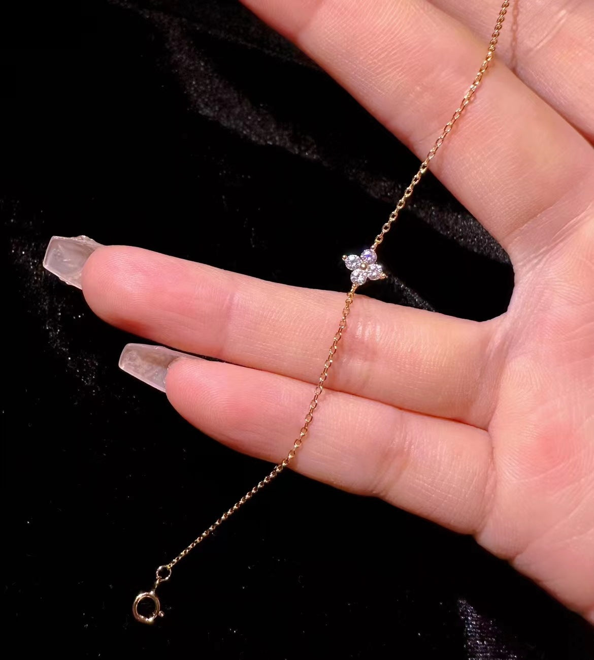 Gold Plated Sterling Silver Flower Bracelet