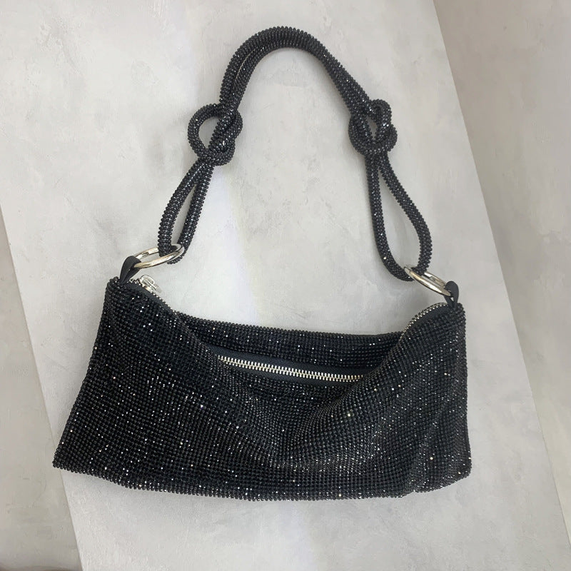 2mm New Women's Bag Rhinestone Bag With Diamonds One Shoulder Portable Diamond Underarm Bag