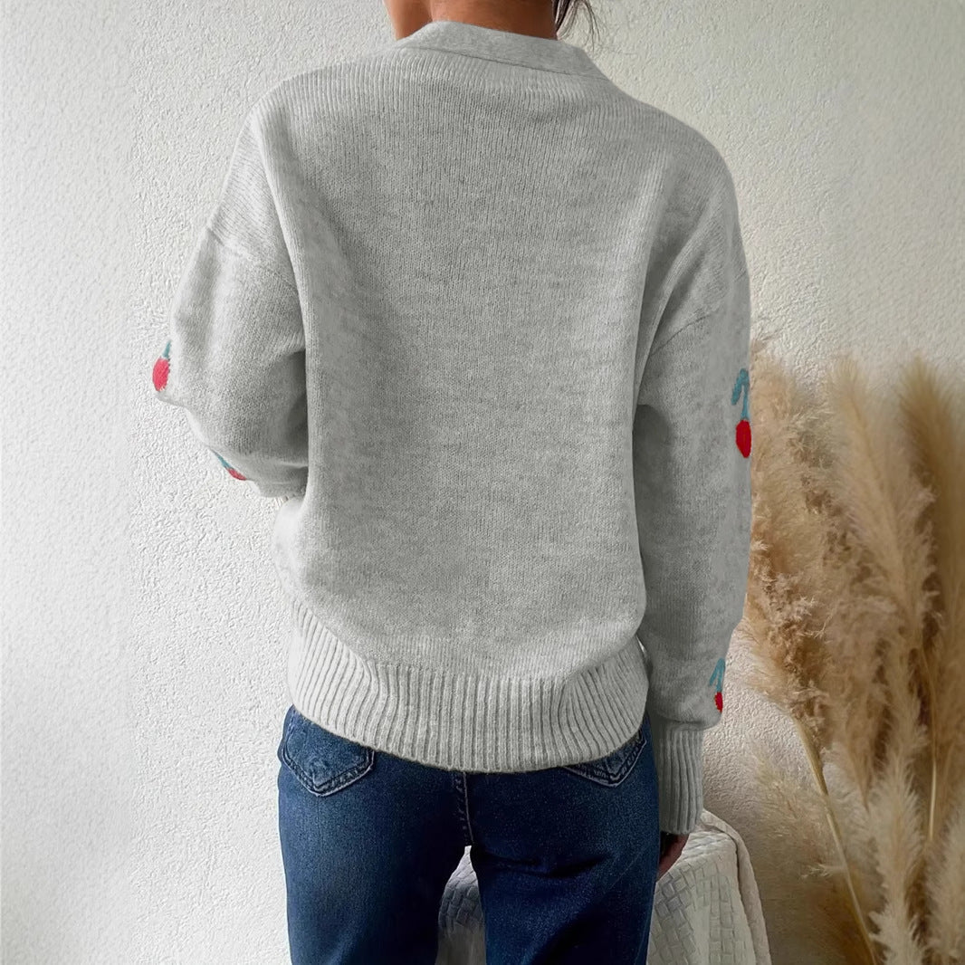 Loose design button details sweet sweater
