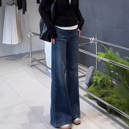 Plus Size Women's High Waist Elastic Straight Skinny Jeans