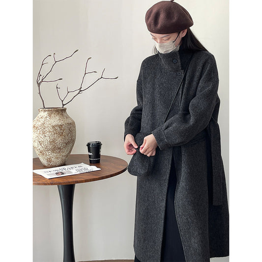 Winter Luxe Double-Sided Wool Coat with Belt