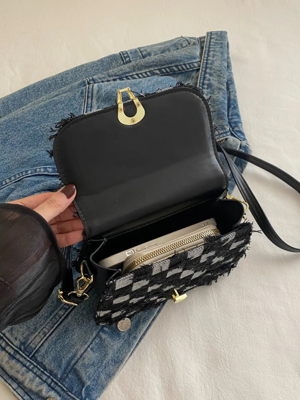 Checkered Crossbody Bag