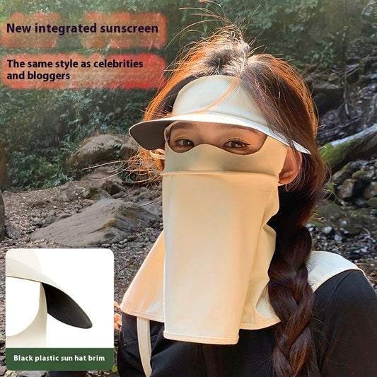 Vinyl Mask Soft Top All-inclusive Integrated Neck Protection Ice Silk UV-proof Outdoor Sun Hat