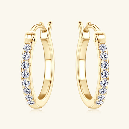 925 Sterling Silver Moissanite Huggie Earrings