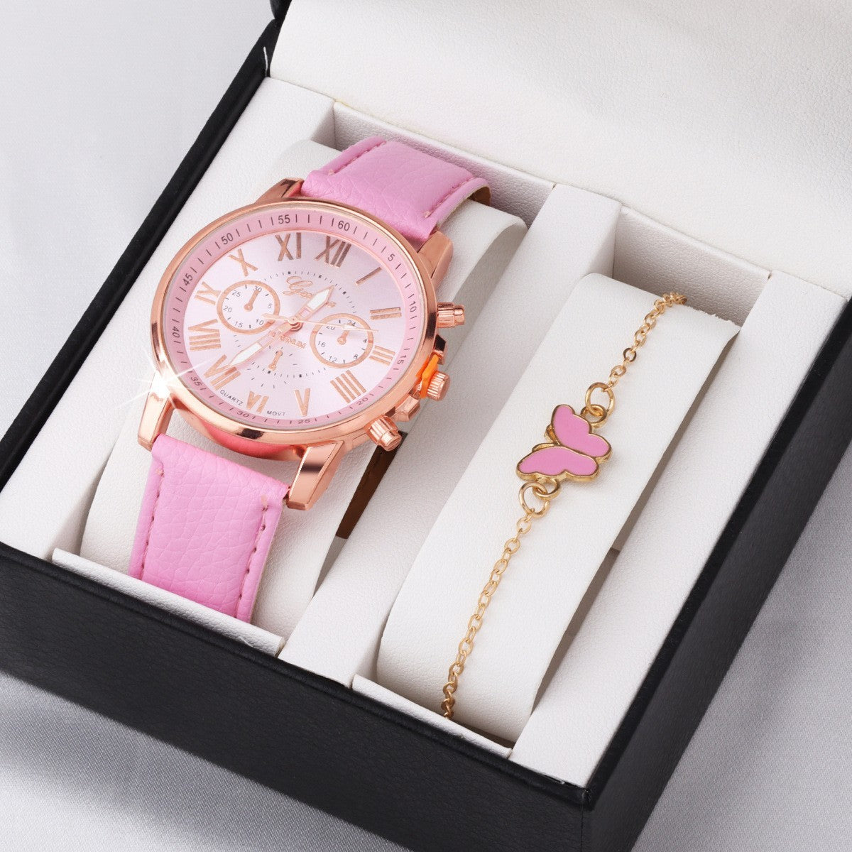 Cute Butterfly All-match Watch Color Wheel Double-layer Ladies