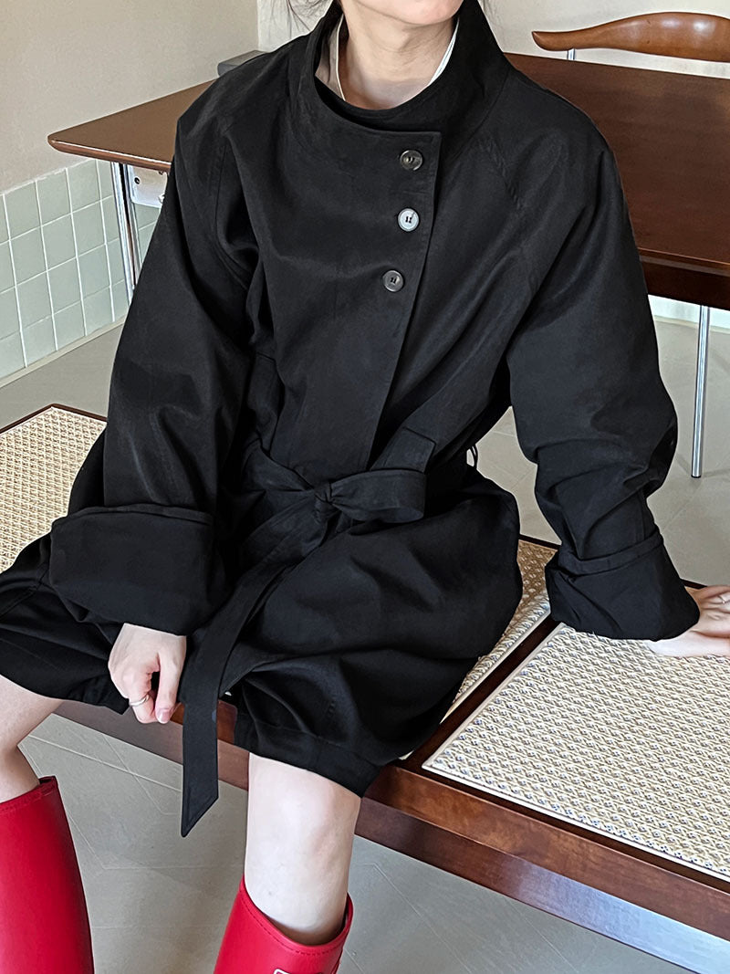 City Luxe Short Belted Trench Jacket