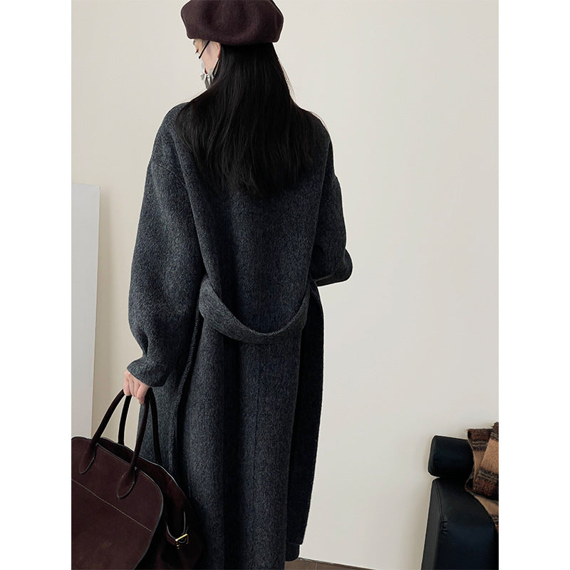 Winter Luxe Double-Sided Wool Coat with Belt