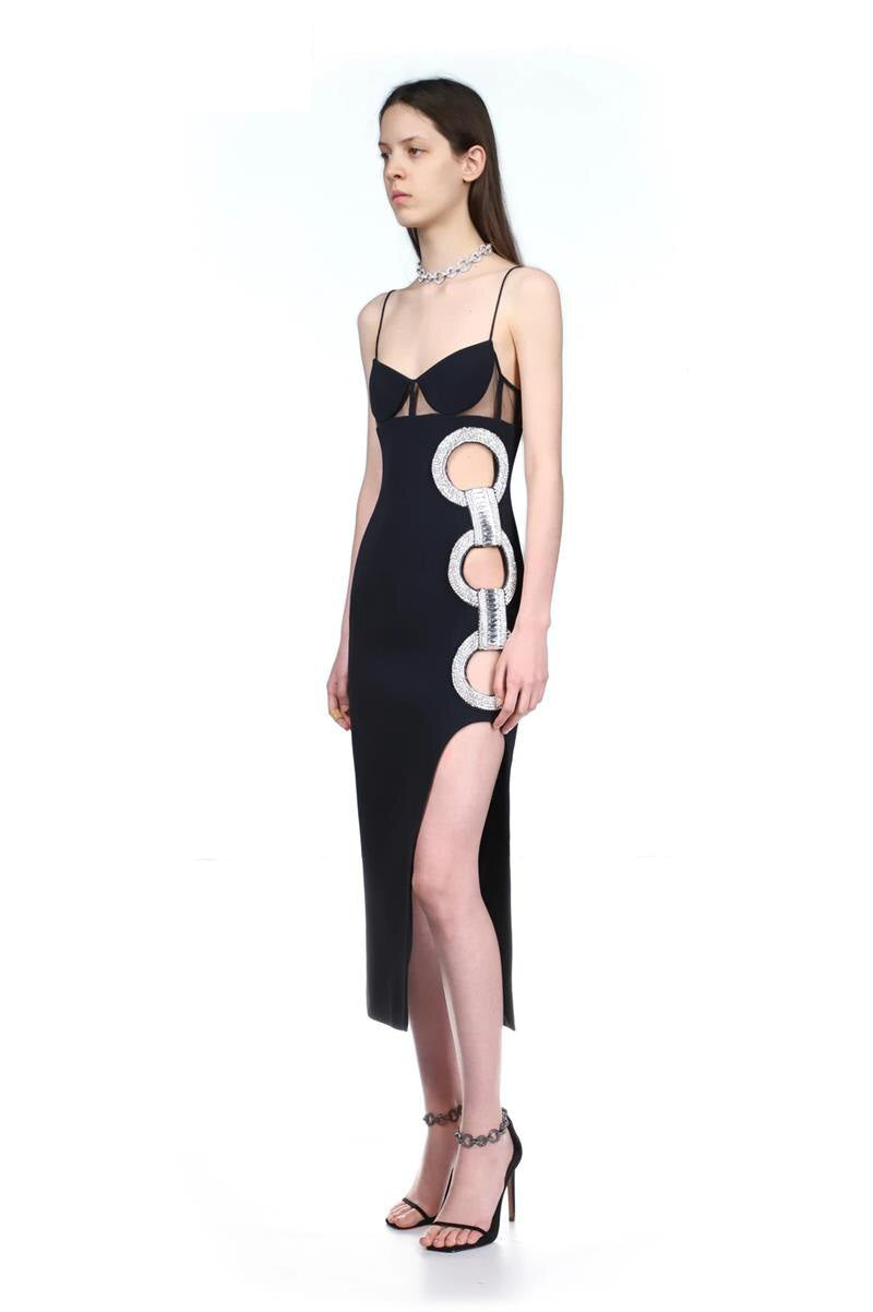 Elegant strap bandage bodycon banquet dress