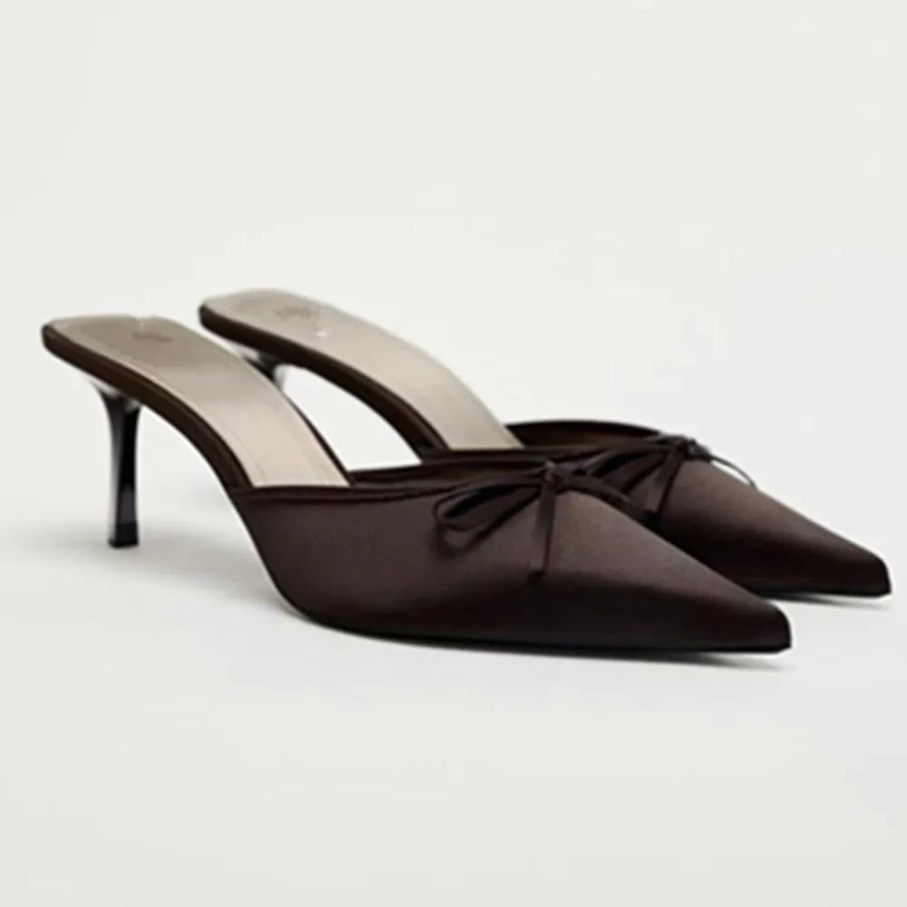 Satin Pointed Toe Pumps