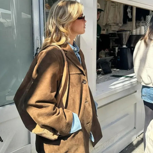 Retro suede jacket jacket