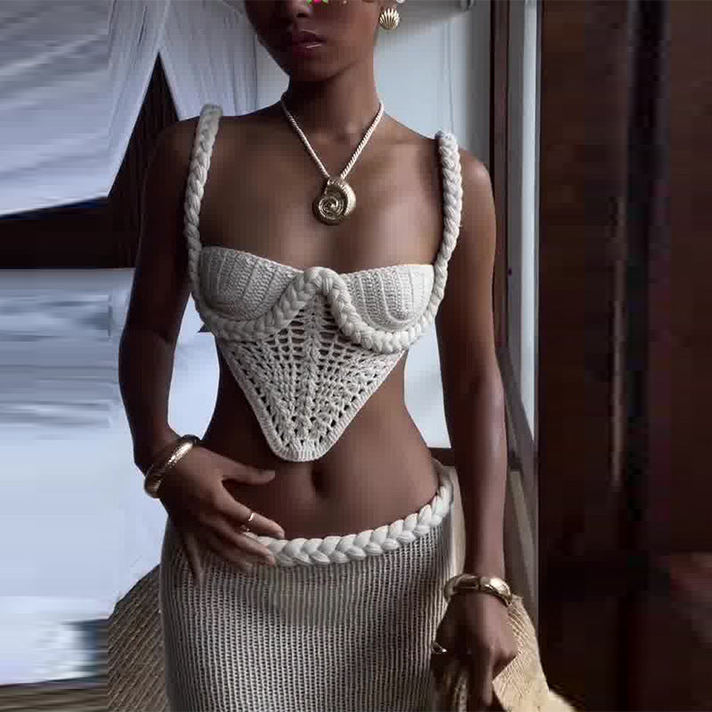 Chic Hollow Out Crochet Two-Piece