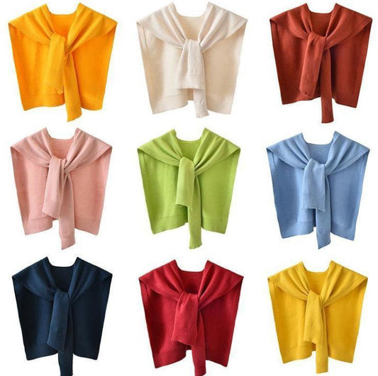 Women's Cored Yarn Knitted Shawl Spring Autumn Outerwear Waistcoat