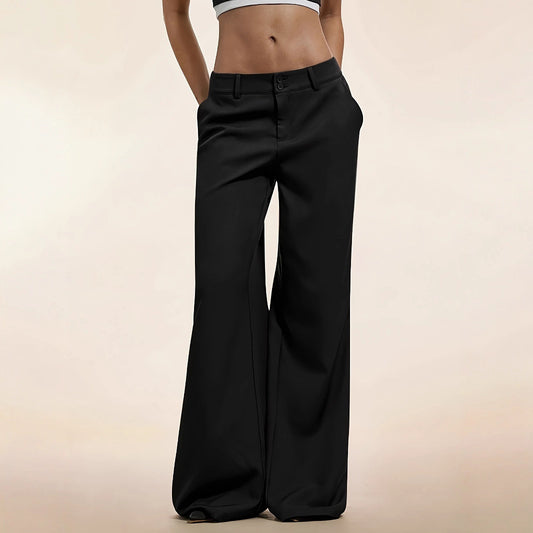 Cross-border Versatile Black Suit Casual Wide-leg Sickle Pants