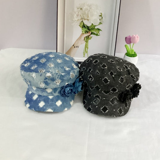 Octagonal Cap Hole Denim Hat