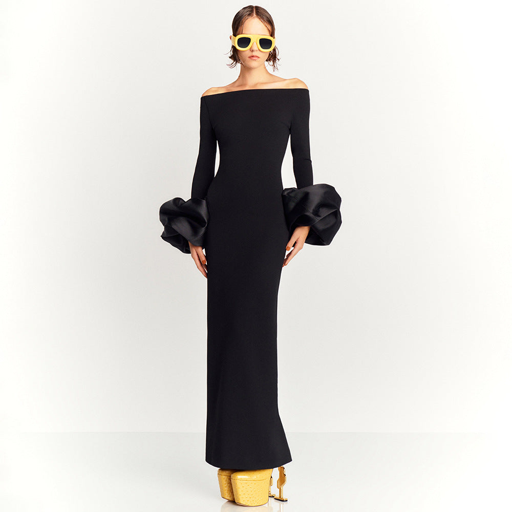 Elegant Lantern Sleeve Dress