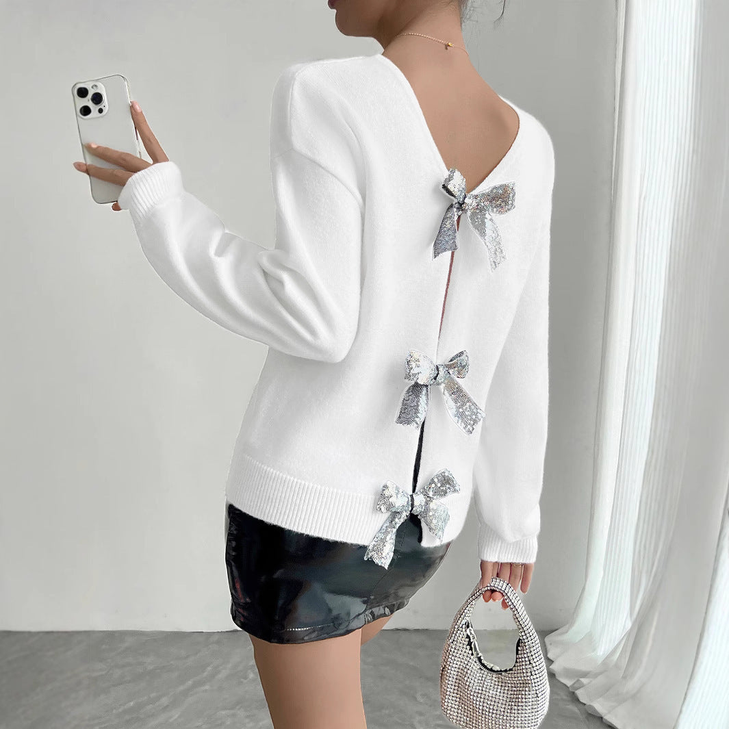 Fashion Bowknot European And American Women's Sweater