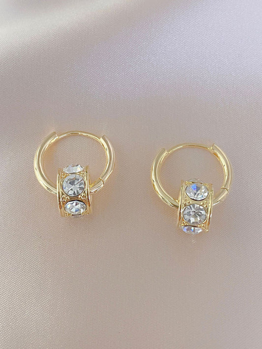 New simple diamond hoop earrings