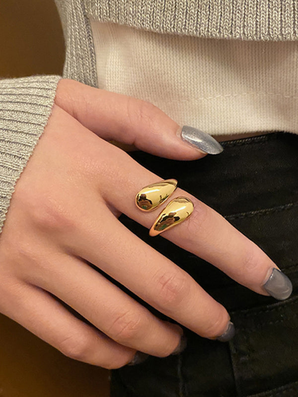 Double Headed Irregular Drop Shaped Ring