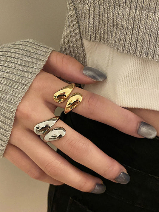 Double Headed Irregular Drop Shaped Ring