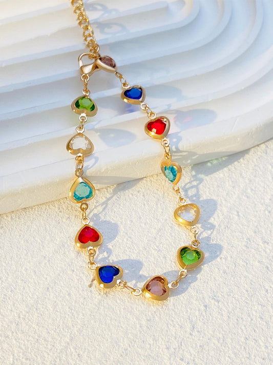 Colorful love zircon bracelet