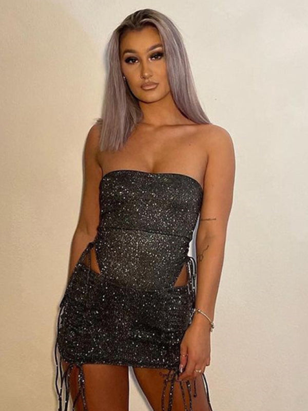 Lace-Up Top & Slim Skirt Set