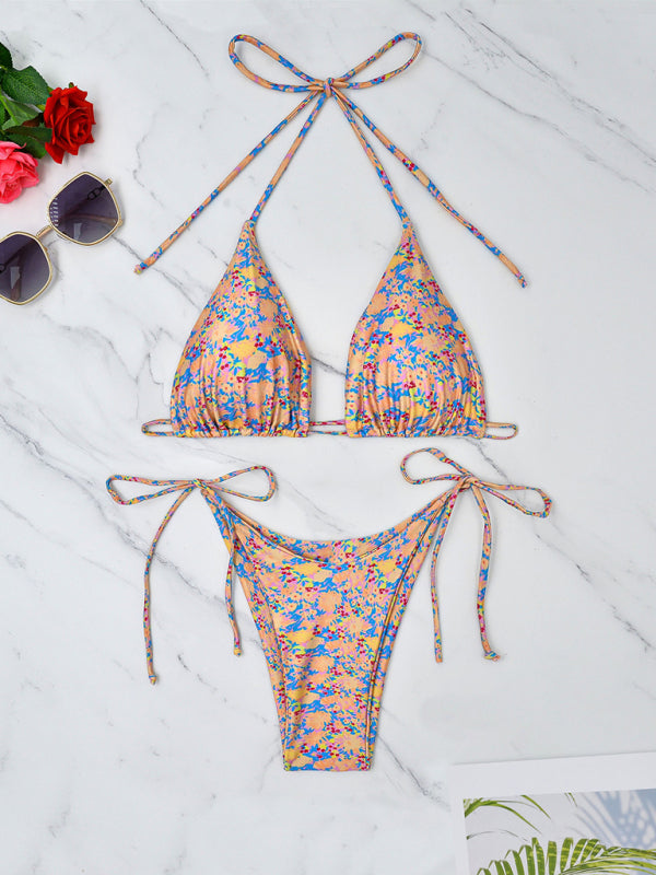 Floral Lace Up Bikini