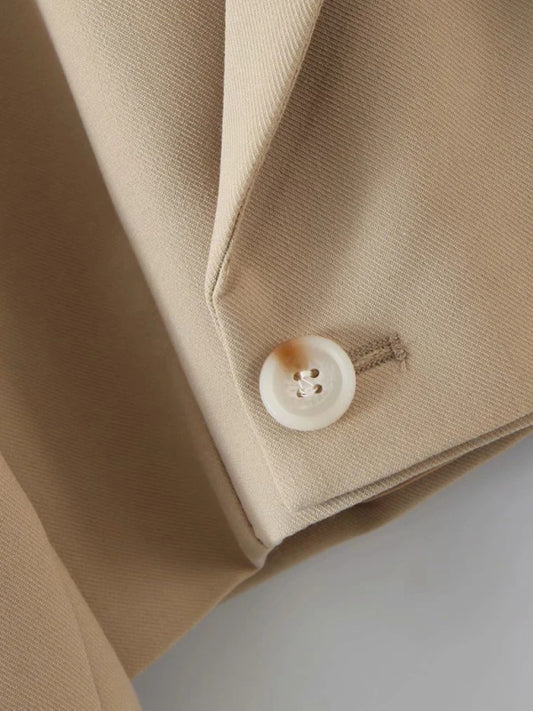 Chic Short Blazer with High-Waist Skirt