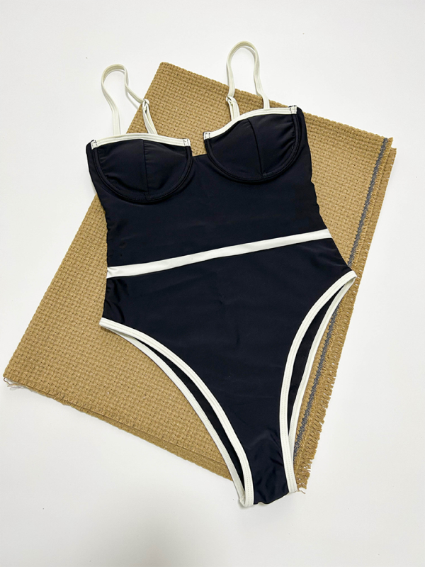 New Women's Sexy Splicing One Piece Swimsuit