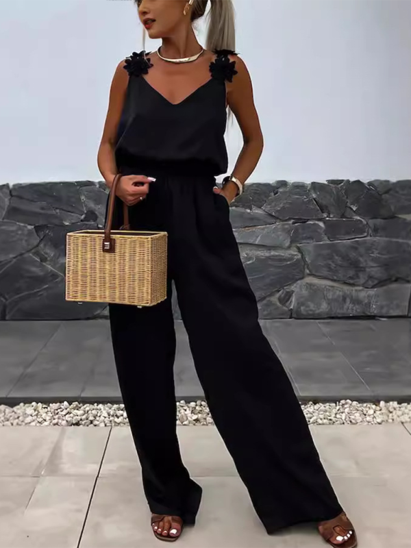 Chic Sleeveless Pocket Jumpsuit