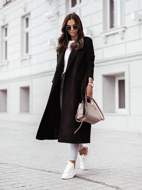 simple long sleeved V-neck tie jacket